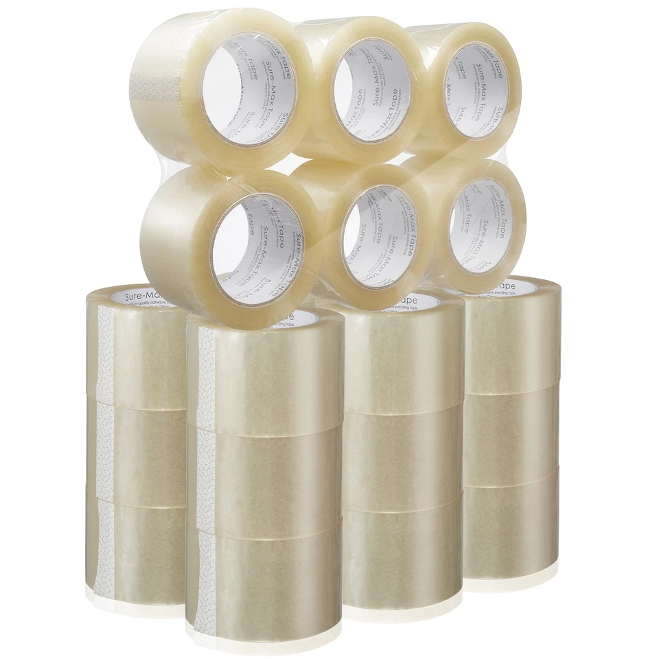 24 Rolls 3" Extra-Wide Clear Shipping Packing Moving Tape 110 yds/330' ea - 2mil - Image 2 of 4