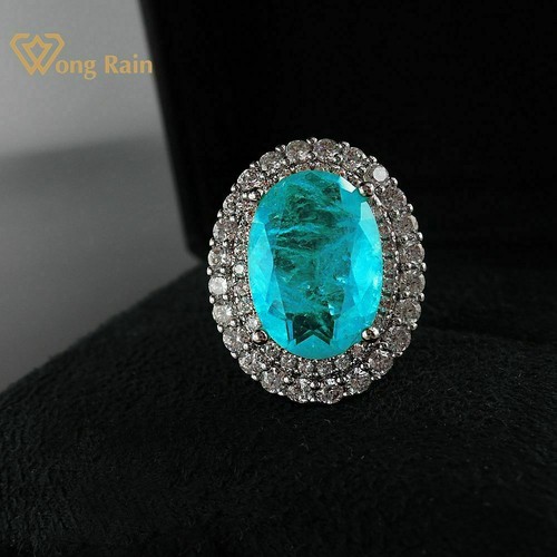 Vintage 925 Sterlingsilber Paraiba Turmalin Edelstein Verlobungsring Geschenk Ro - Bild 5 von 9