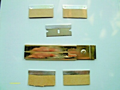 Metal Razor Box Carton Cutter and 5 Razor Carbon Steel Single Edge Blades New