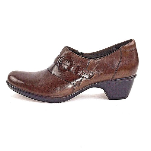 Clarks Brown Leather Ankle Booties Side-Zip Womens Shoes US sz 10m EUC - Picture 8 of 12