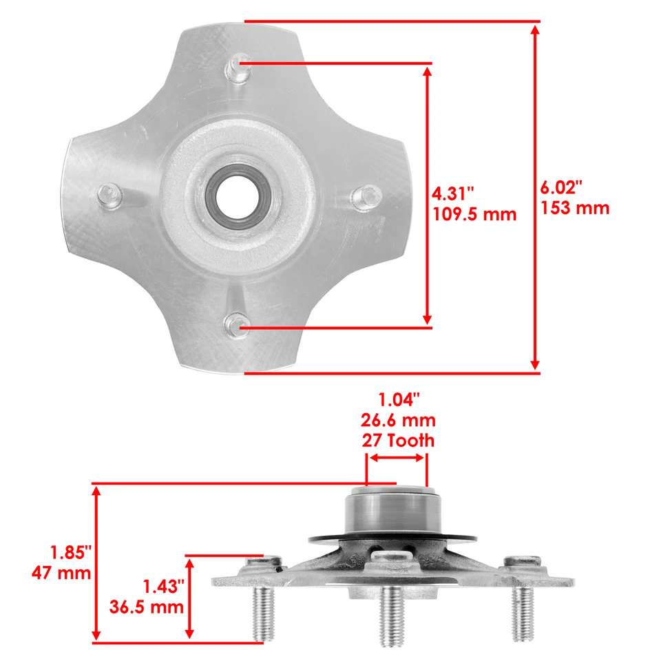Buje de rueda trasero izquierdo derecho para Honda TRX350FM TRX350FE Rancher 350 4x4 2000-2006 Foto 3 de 4