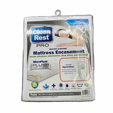 Clean Rest Pro Twin Box Spring Matress Encasement Waterproof Breathable New