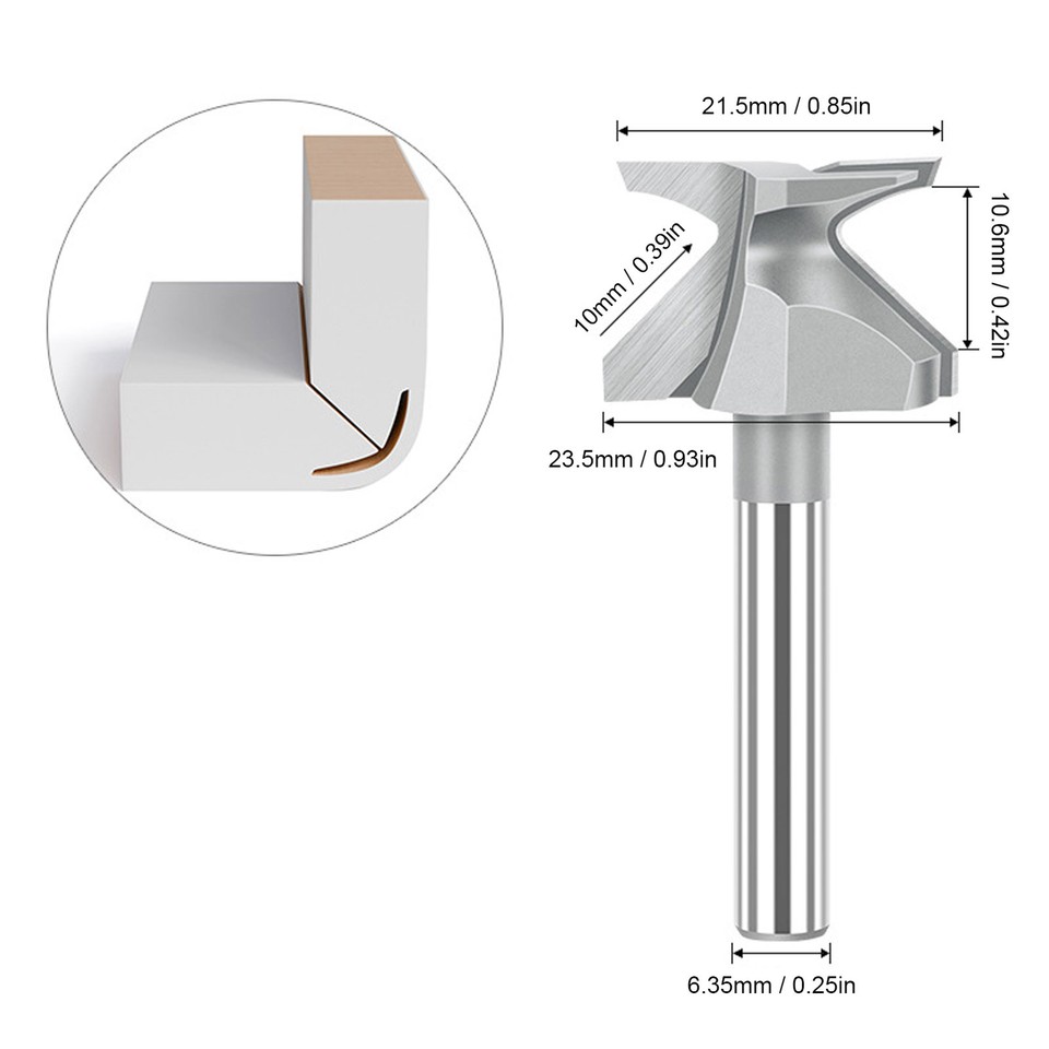 Arc Bending Router Bit 1/4 Shank Integrated Forming Tool For Wooden ...