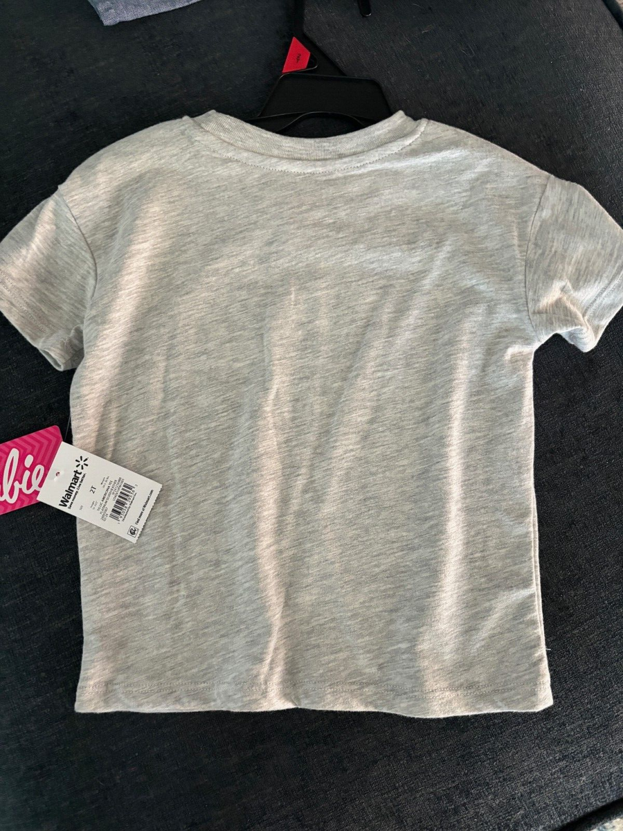 2T Barbie Patriotic gray T shirt July 4th Jeep red white and blue