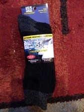 3 Pair Black Men's Wool Blend Extreme Weather Crew Socks Size 10-13 - Retail $26
