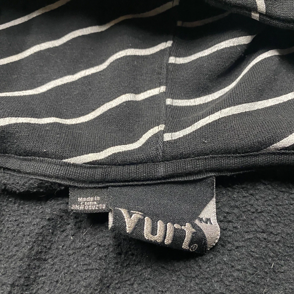 Moletom com capuz vintage Vurt masculino M preto 90S Y2K listrado skate skate skate - Imagem 4 de 4