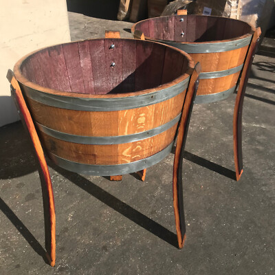#ad Wine Barrel Tristave Planter $189.00