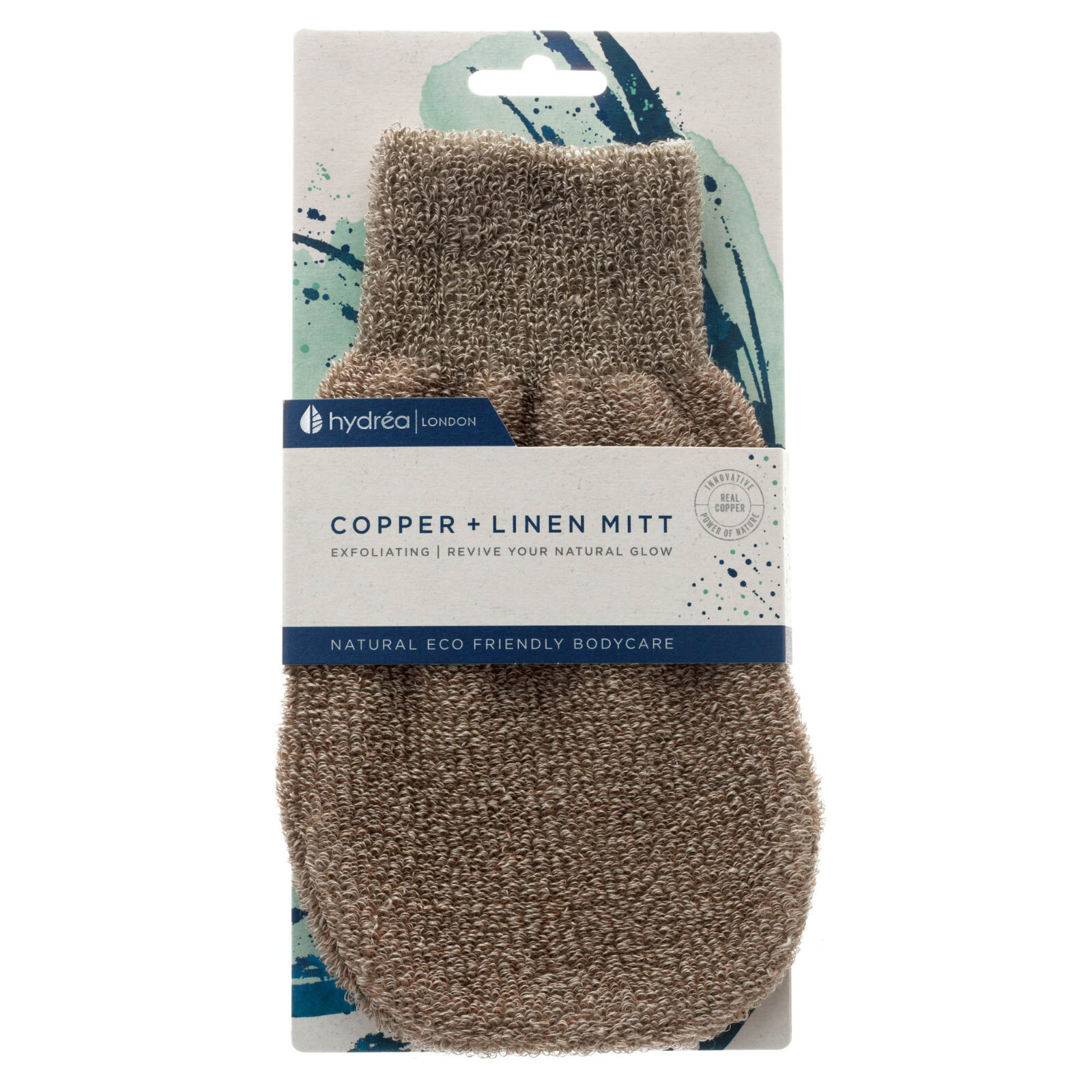 Hydréa London Copper & Linen Exfoliating Spa Mitt, Bath/Shower, Radiant Skin