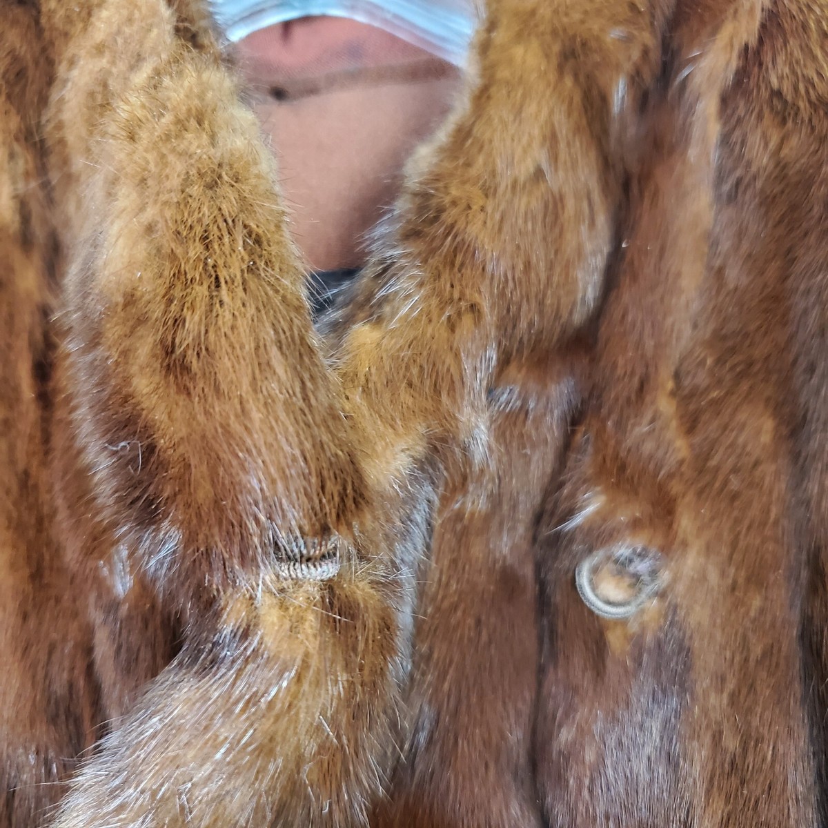 Vintage I Magnin Womens Mink Fur Coat M L Brown Mid Length 3 