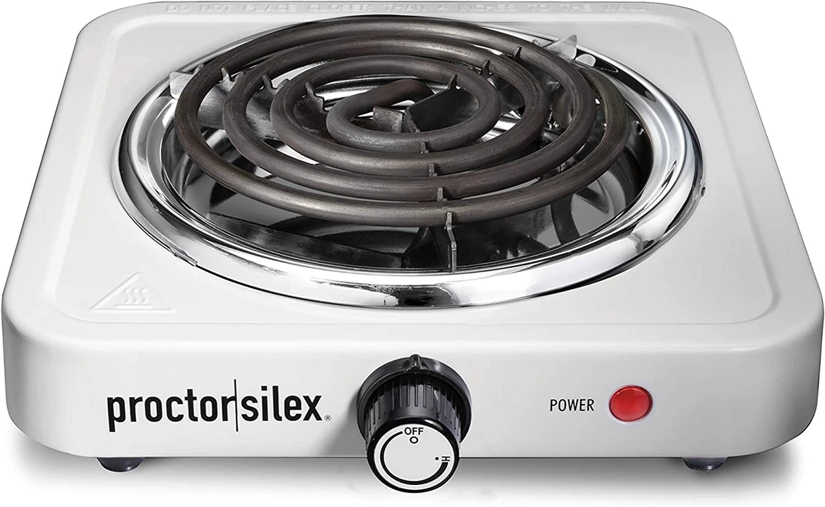 1200W Portable Electric Stove Single Burner Cooktop Hot Plate, White u0026amp;  Stainless | eBay