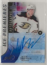 2015-16 Upper Deck Ice Ice Premieres Autographs RC #IPANR Nick Ritchie 112/499