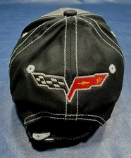 C6 CORVETTE BALL CAP, ADJUSTABLE STRAP, CORVETTE C6 FLAG ON BACK, BRAND NEW CAP!