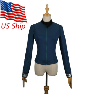 Discovery 2 Science Commander Female Blue Uniform Top Shirt Pin Set Costumes