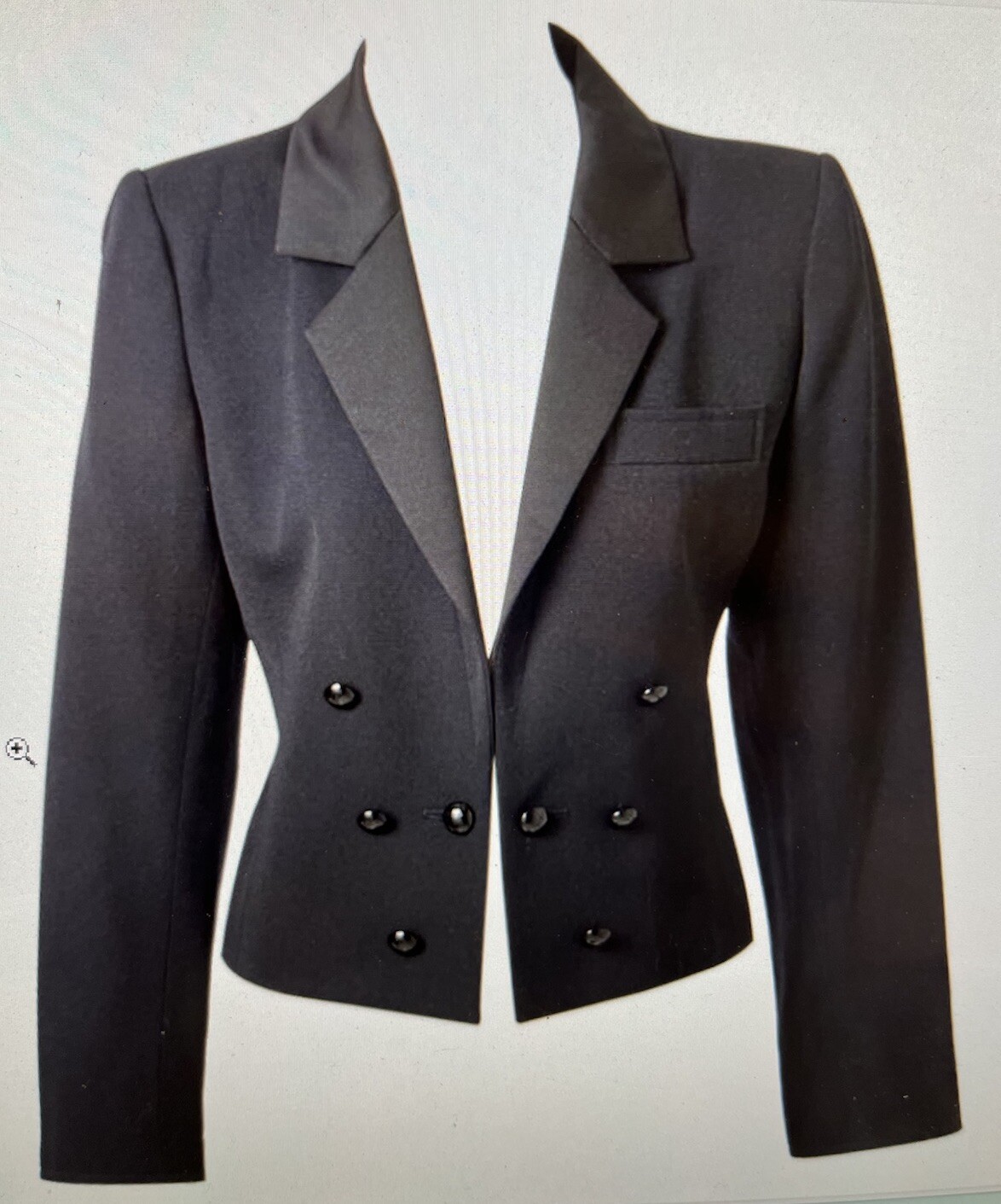 Giacca smoking corta nera YSL Saint Laurent Rive Gauche Paris Neimans 40 vintage