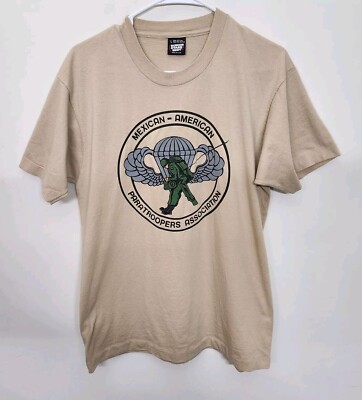 Screen Stars Best Mexican American Paratroopers T-shirt Men's Large 1333