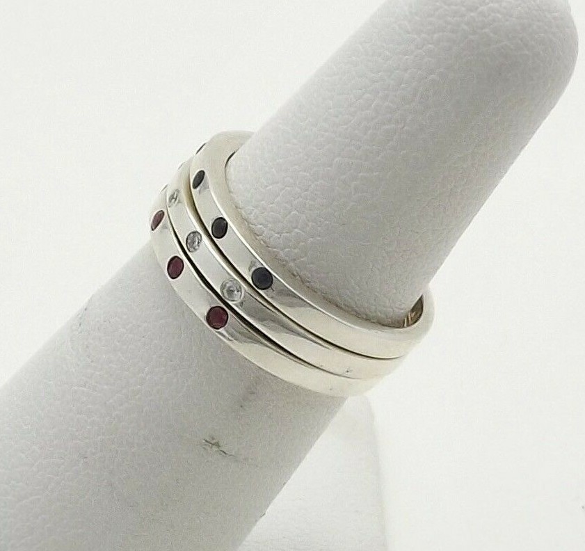 Sterling Silver Stacking Stackable 3 Bands Rings … - image 3