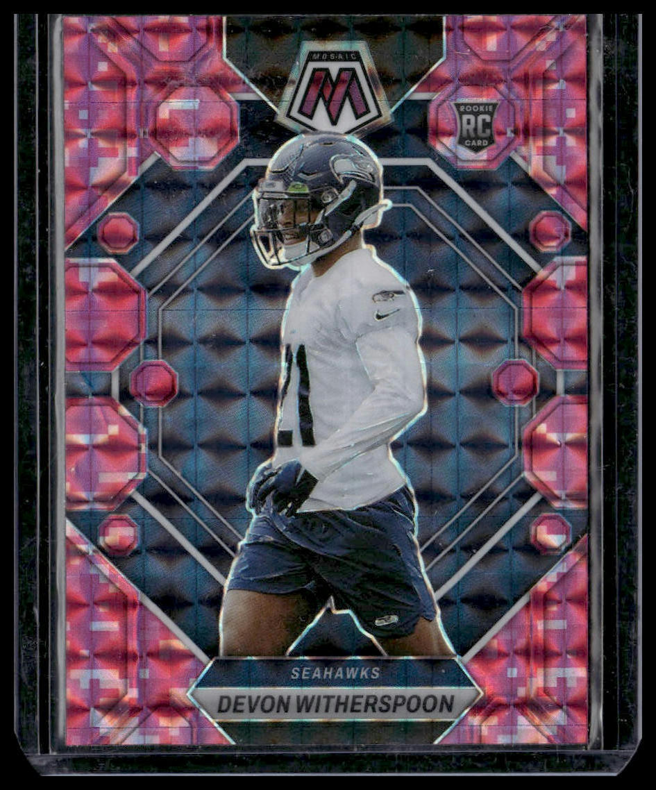 2023 Panini Mosaic #313 Devon Witherspoon Camo Pink Mosaic