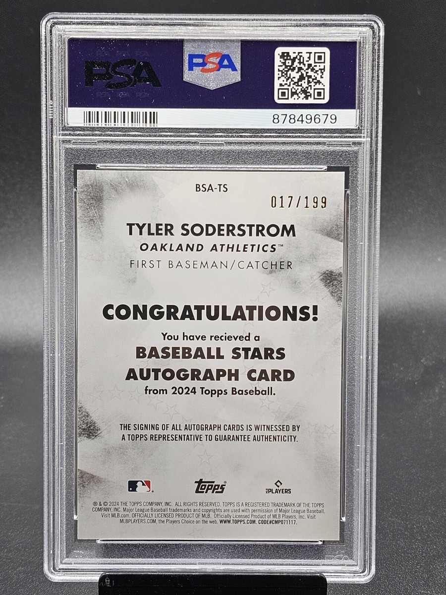 2024 Topps Series 1 Tyler Soderstrom RC Auto Baseball Stars Black