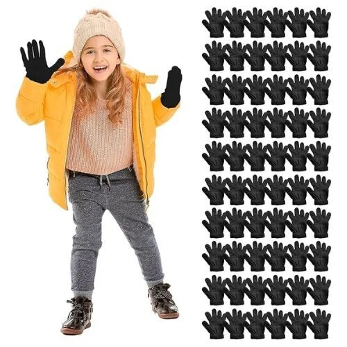 Yacht & Smith Of Kids Gloves & Mittens in Bulk, Winter Striped Children