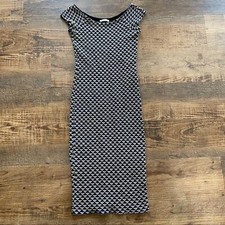 Zara Trafaluc Bodycon Ballet Neck Geometric Dress Size M