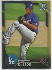 Jose De Leon Tampa Bay Rays 2016 Bowman Chrome Black and Gold Refractor