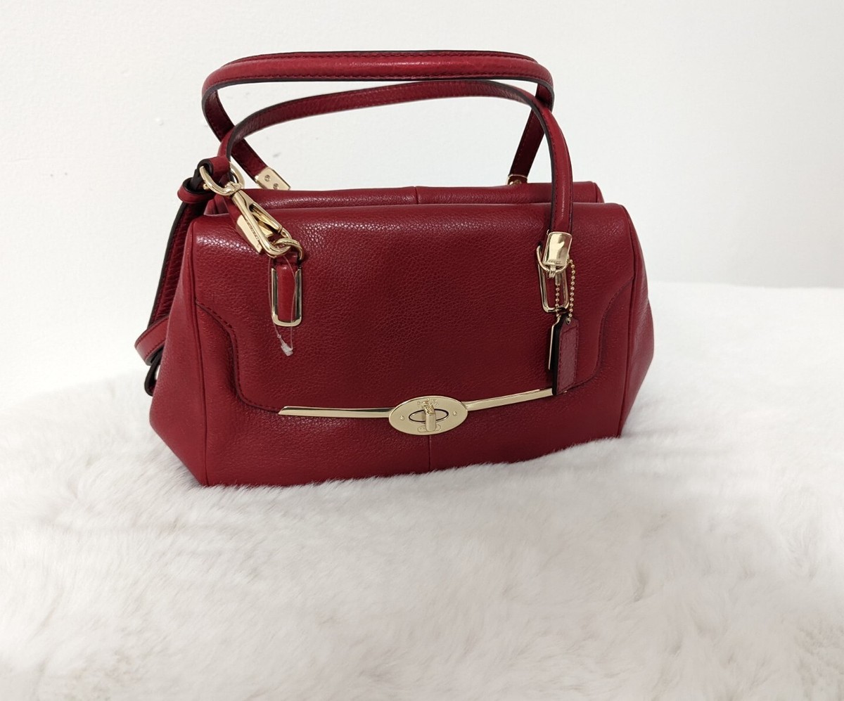 Coach Madison Madeline East West Red Satchel Handbag NWOT | eBay