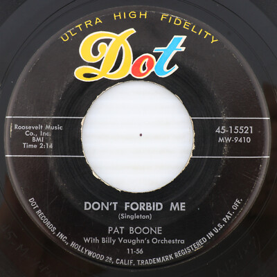 Pat Boone   Don't Forbid Me / Anastasia - 1956 45 rpm 7'' Vinyl Record 45-15521