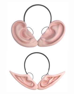 Riesige Gummi Ohren am Stirnband Kostüm Prostata Latex Elfe Pixie groß BFG 