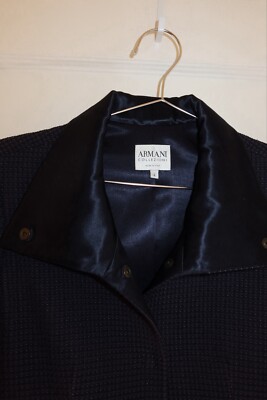 ARMANI COLLEZIONI / ジャケット/--/ウール/NVY Armani Collezioni Textured Wool Blend Blue Navy Blazer Jacket Sz 4