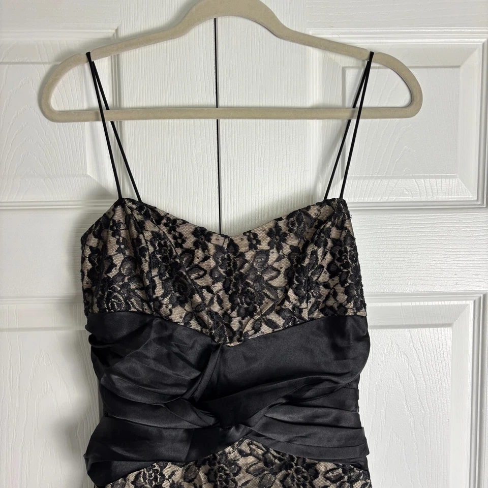 Vestido largo NIKI by Niki Livas para mujer 10 negro de encaje brillante graduación caprichoso Foto 2 de 4