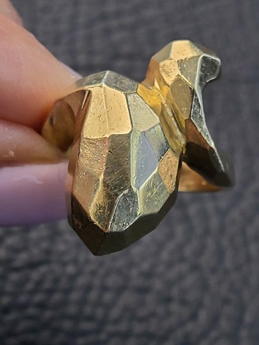 Solid 14k Gold Snake Ring Mirror Cut, 14k Gold Ring, Large Gold Ring Solid 14k