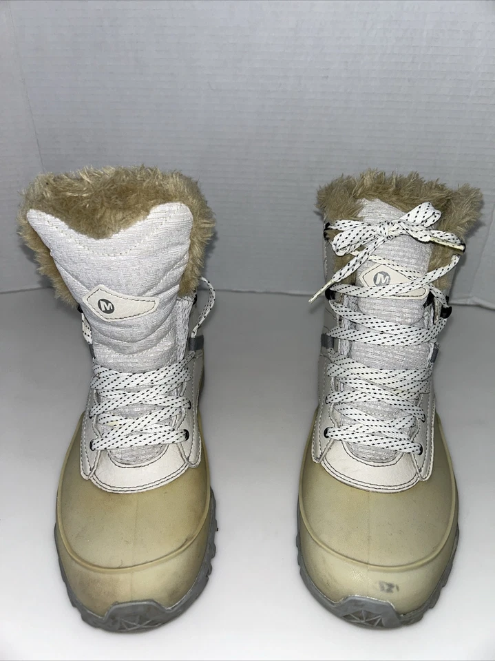 Bota impermeable polar tejida MERRELL Bravada para mujer talla 8 color blanco roto/gris Foto 2 de 4