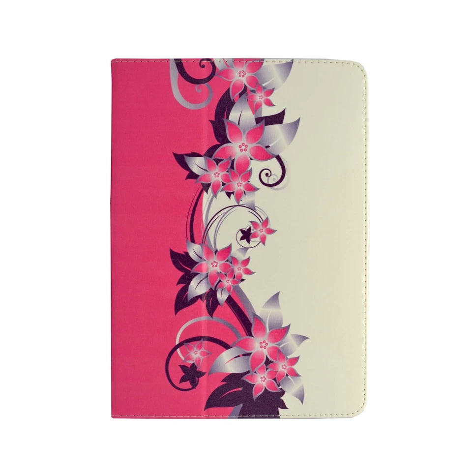 Case For Apple iPad 2 3 4 Pink Cream Flower Design PU Leather Cover - Image 2 of 4