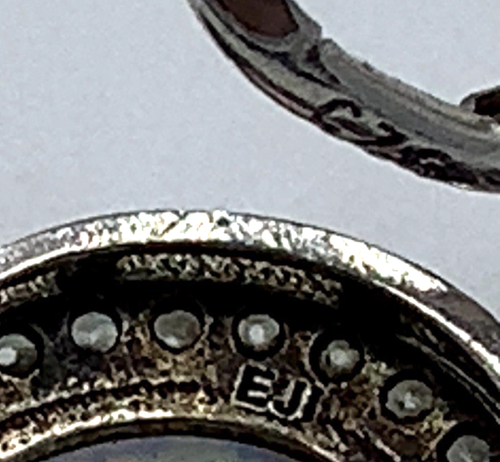 Pendientes colgantes vintage Ralph Lauren de plata esterlina creados con marcasita ópalo nuevos con etiquetas - Imagen 5 de 9