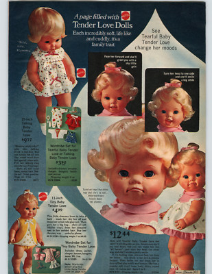 1972 PAPER AD Doll Mattel Tender Love Changes Moods Baby Tweaks Rocker Lullaby