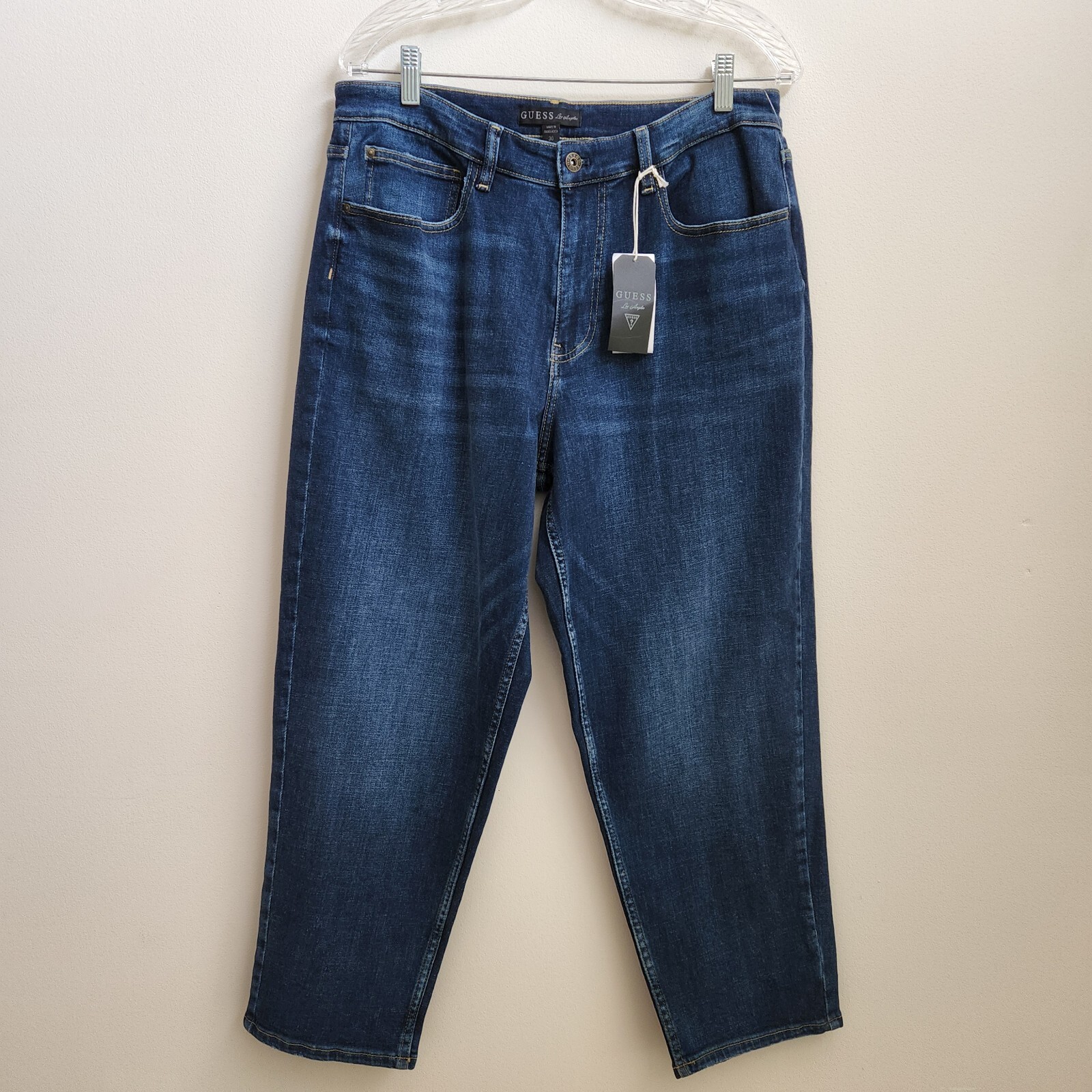 Guess Jeans Junior 30 Blue Denim Relaxed Tapered Frayed Retro Grunge Cowgirl