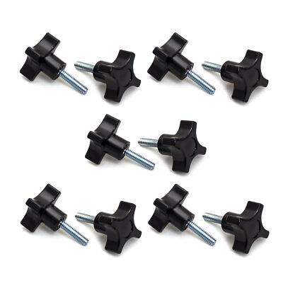 4-Point Stud Knobs, 5/16''-18 Threaded Thumb Screw Star Knob with 1'' Stud, 10 PK