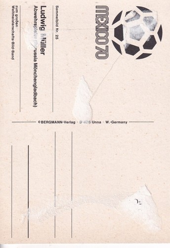 Ludwig Müller - große Bergmann- Sammelkarte WM 1970 - original signiert - Bild 2 von 2