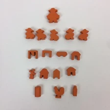 Viticulture Essential Edition Board Game Set Of 17 Orange Player Pieces Used