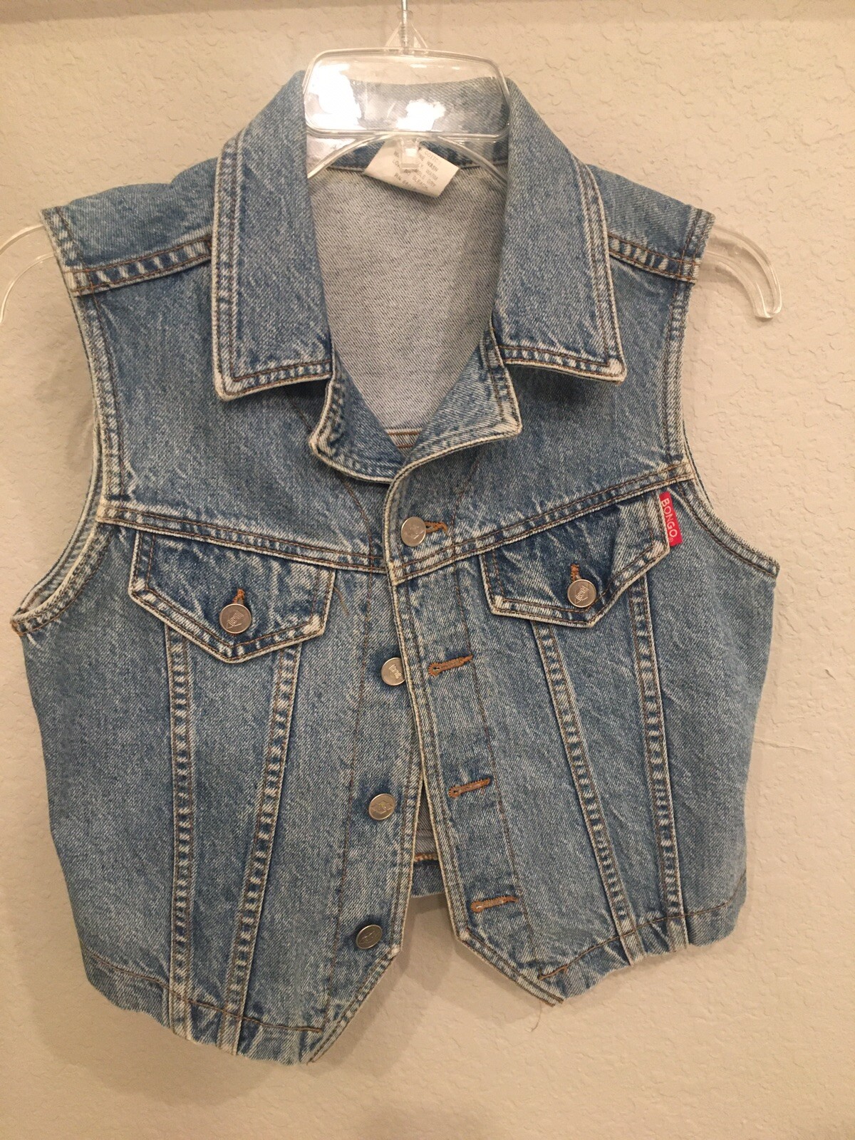 Bongo Denim Vintage Cropped Vest, Women’s Size M Gem