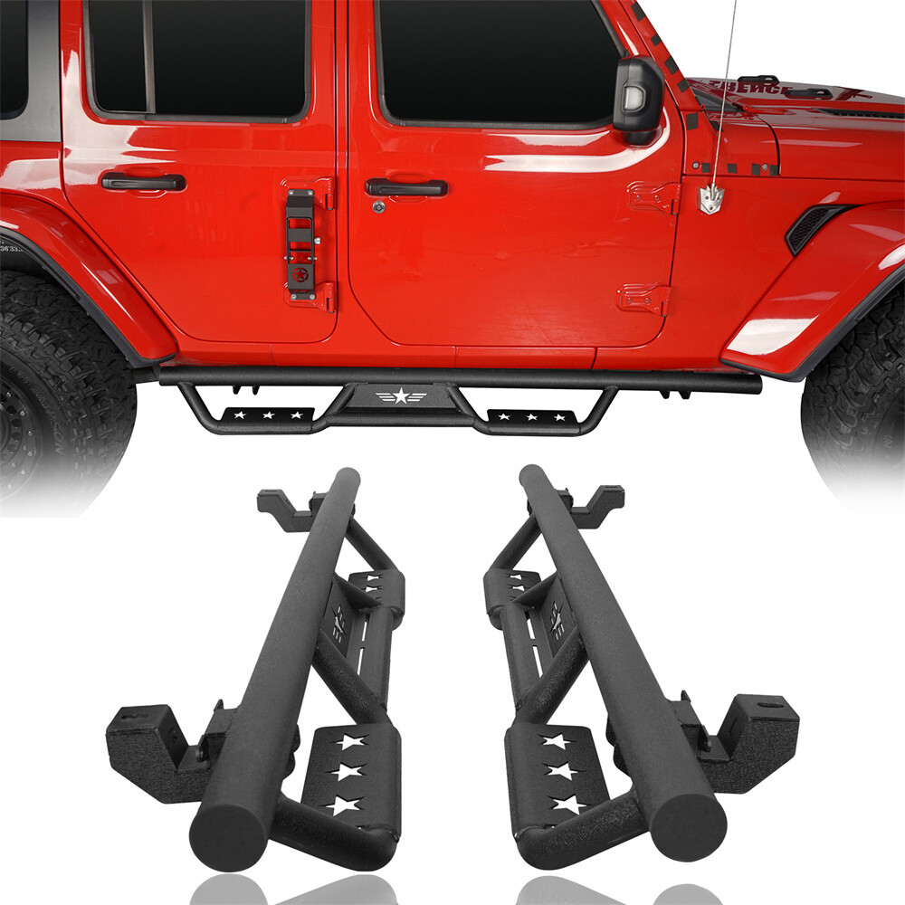 Pair Side Steps Running Boards Nerf Bars for Jeep Wrangler JL 2018-2026 4 Door