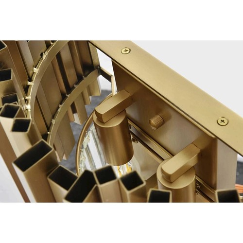 Crystal Wall Sconce Light Fixture High Quality Vanity Satin Gold Living Room 16" - Picture 7 of 9