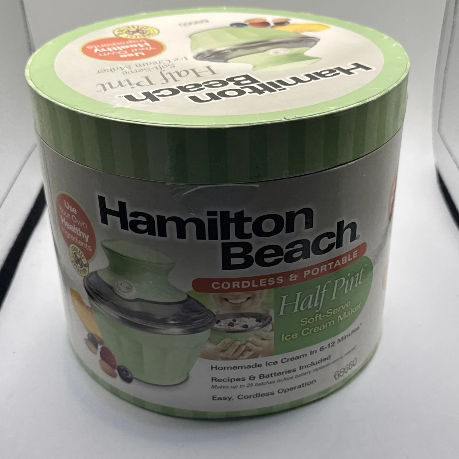 New Hamilton Beach Half Pint Soft Serve Ice Cream Maker Cordless Portable Fun
Opens in a new window