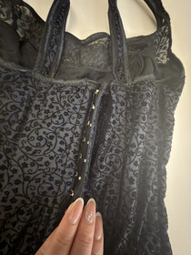 Triumph black florsl print not transparent corset  Lingerie size  it 1 eu38 uk 3