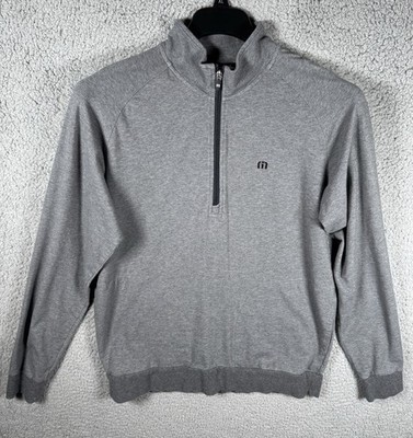 Travis Mathew Shirt Mens Medium Gray 1/2 Zip Stretch Golf Performance Pockets