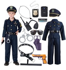 JOYIN Police Officer Costume for Kids, Large 10-12 yrs, Shirt, Pants, Hat