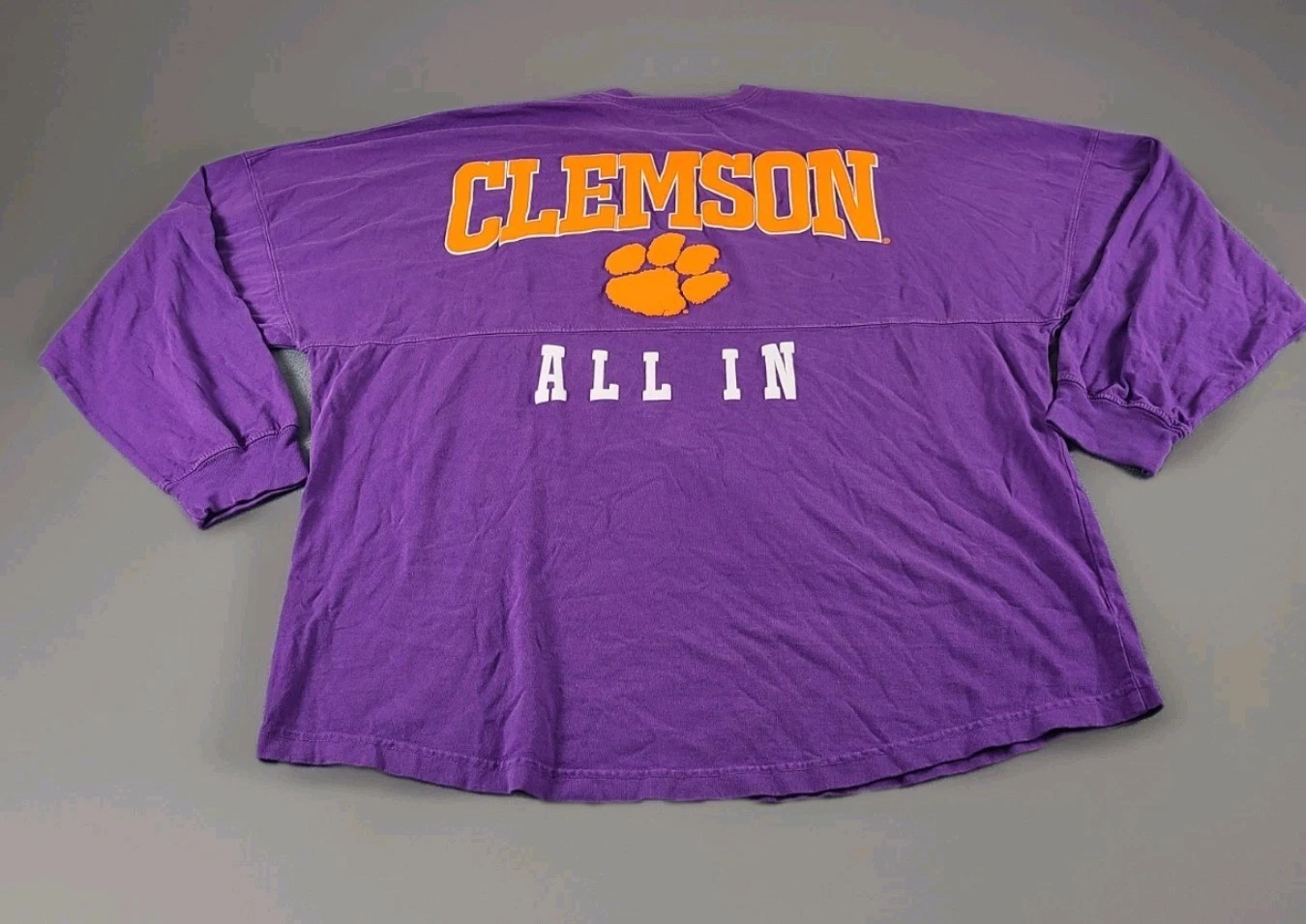 SPIRIT JERSEY x CLEMSON TIGERS Unisex Oversized Longsleeve Tee Size XL NWOT