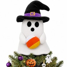 11'' Halloween Ghost Tree 11 inches tall and 8 wide, Black, White