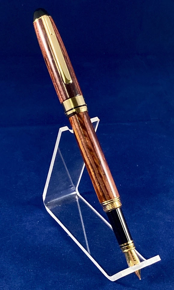 Pluma estilográfica de madera hecha a mano. Pluma Estilográfica Exótica Madera Cocobolo. Foto 2 de 4