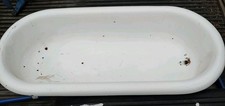 Vintage (1910-50s) White Porcelain Enameled Steel Baby Bath Tub made in Hungary